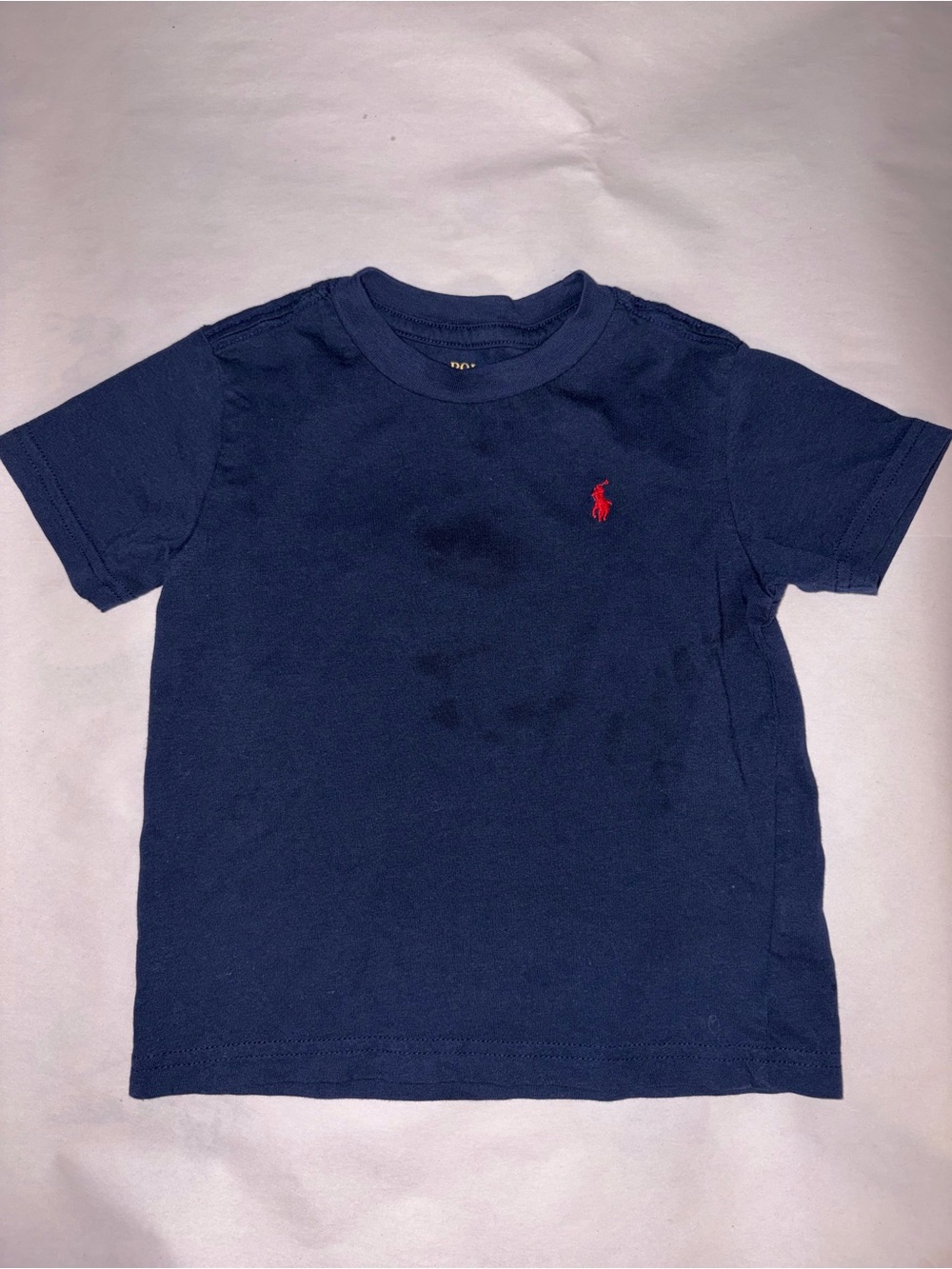 Ralph Lauren Navy Short-Sleeve Polo Tee with Red Pony